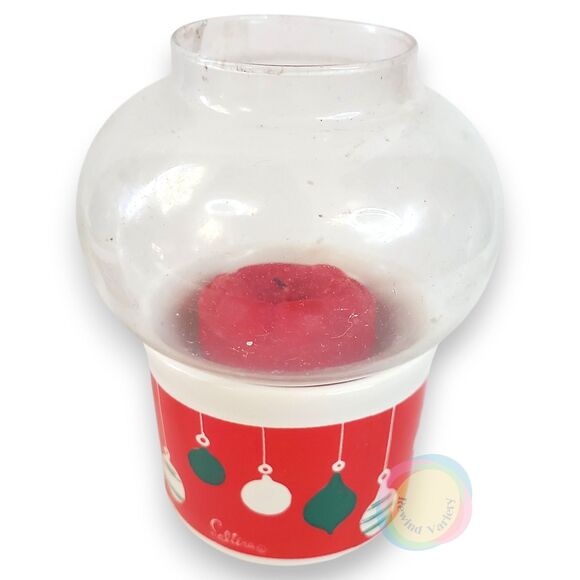 Vintage 1985 Himark Christmas Votive Hurricane Lamps Candle Holders Set of 2 BOX - Picture 3 of 16